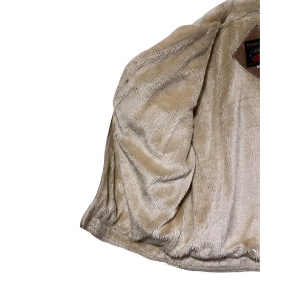 Vintage Grande Bay Suede Trucker Jacket 44 Sherpa Faux Fur Lined Western Cowboy - Picture 11 of 15